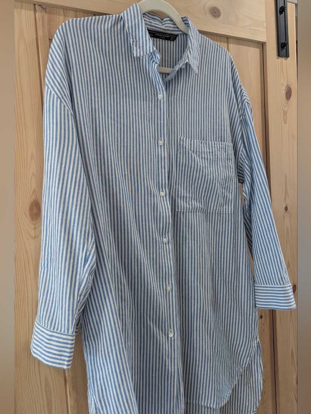 Zara Trafaluc Blue & White Striped Shirt Dress - Picture 4 of 7